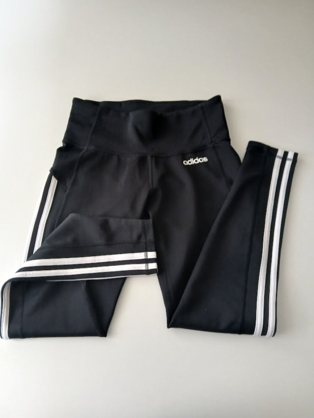 Adidas Climalite Sports Pant - black 3 stripe - size S